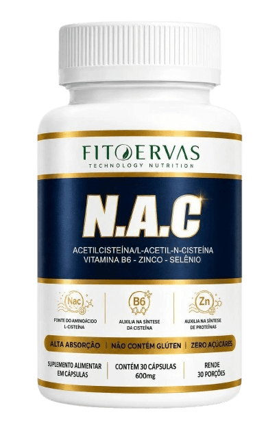 NAC — N-Acetilcisteína — 60 Cápsulas